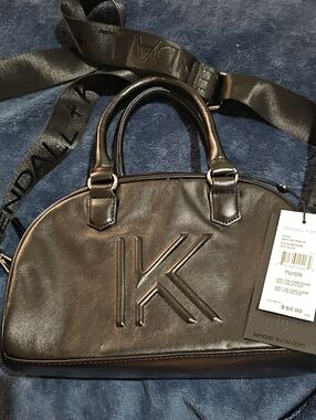 Kendall & Kylie Black Embossed K Dome Bag